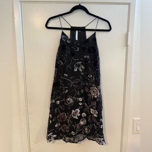 Floral Black and Gray Women Dress